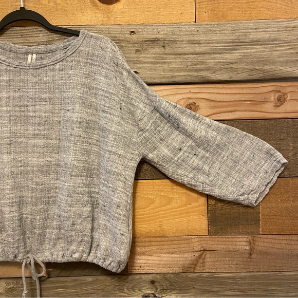 Anthropologie Gray Textured Sweatshirt - Picture 2 of 7